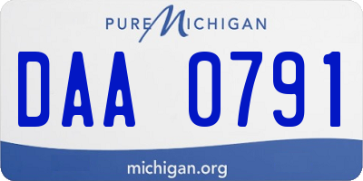 MI license plate DAA0791