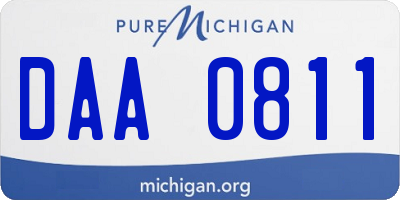 MI license plate DAA0811
