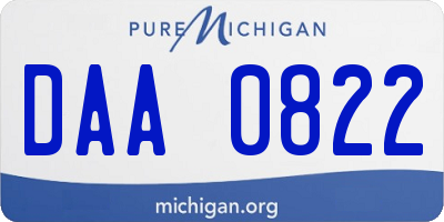MI license plate DAA0822