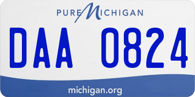 MI license plate DAA0824