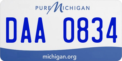 MI license plate DAA0834