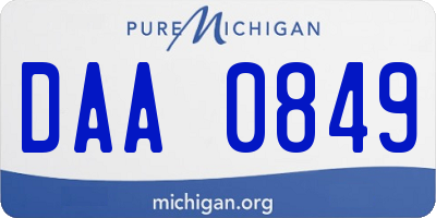 MI license plate DAA0849