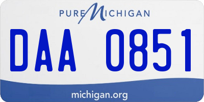 MI license plate DAA0851