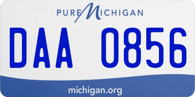 MI license plate DAA0856