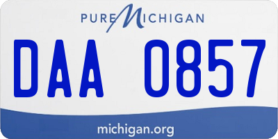 MI license plate DAA0857