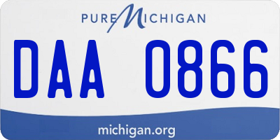 MI license plate DAA0866