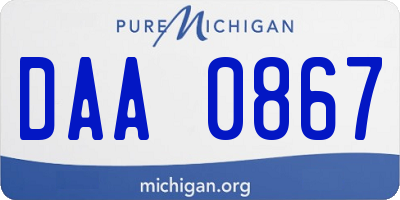 MI license plate DAA0867