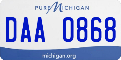 MI license plate DAA0868