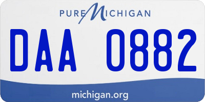 MI license plate DAA0882