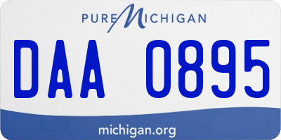 MI license plate DAA0895