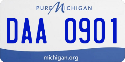 MI license plate DAA0901