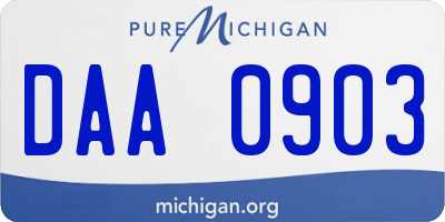 MI license plate DAA0903