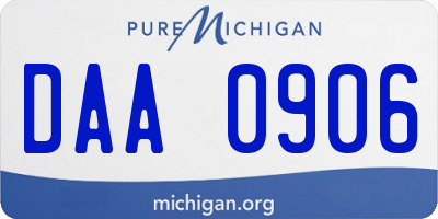 MI license plate DAA0906