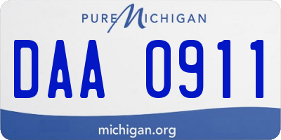 MI license plate DAA0911