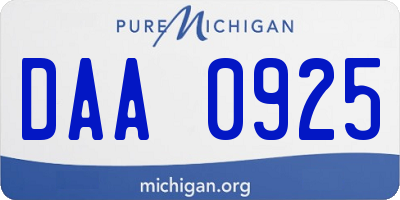 MI license plate DAA0925