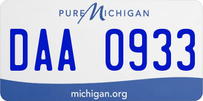 MI license plate DAA0933