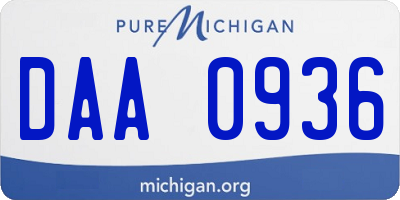 MI license plate DAA0936