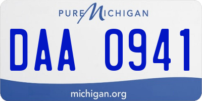 MI license plate DAA0941