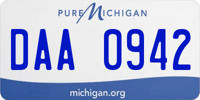 MI license plate DAA0942