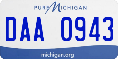 MI license plate DAA0943