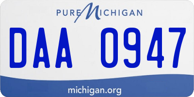 MI license plate DAA0947