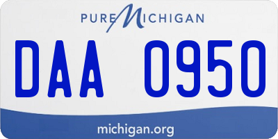 MI license plate DAA0950