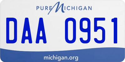 MI license plate DAA0951