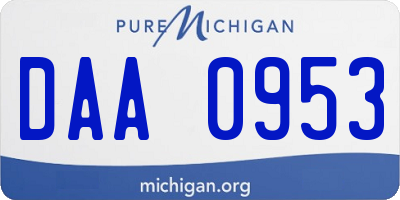 MI license plate DAA0953