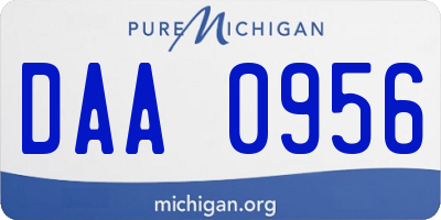 MI license plate DAA0956