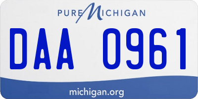 MI license plate DAA0961