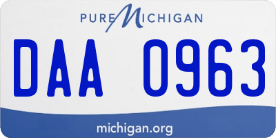 MI license plate DAA0963