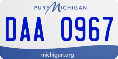 MI license plate DAA0967