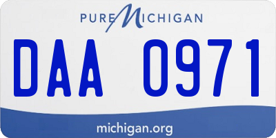 MI license plate DAA0971