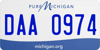 MI license plate DAA0974