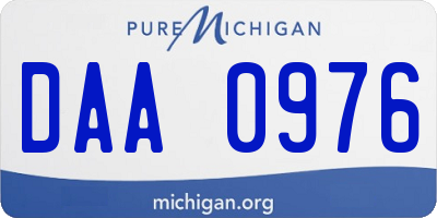 MI license plate DAA0976