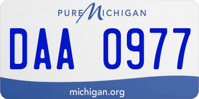 MI license plate DAA0977