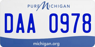 MI license plate DAA0978