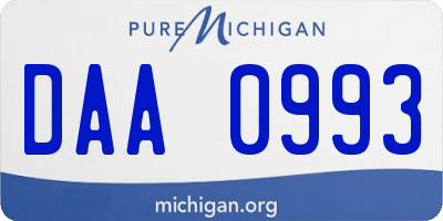 MI license plate DAA0993