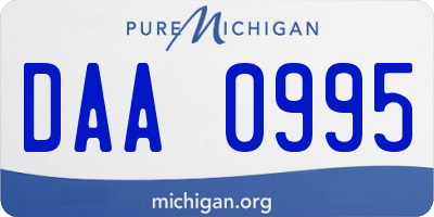 MI license plate DAA0995