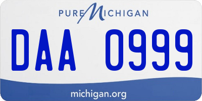 MI license plate DAA0999