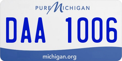 MI license plate DAA1006