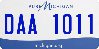 MI license plate DAA1011