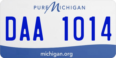 MI license plate DAA1014