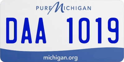 MI license plate DAA1019