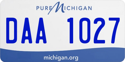 MI license plate DAA1027