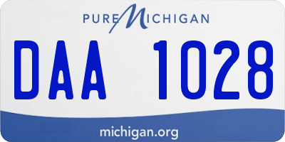 MI license plate DAA1028