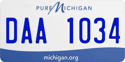 MI license plate DAA1034