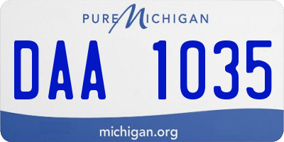 MI license plate DAA1035