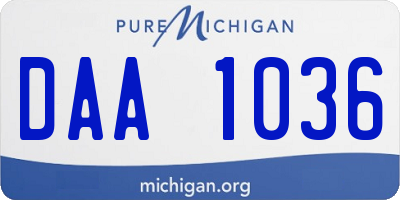 MI license plate DAA1036