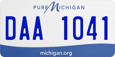 MI license plate DAA1041